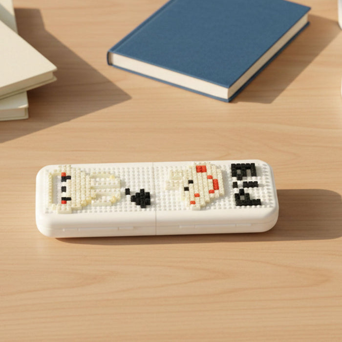 Decorative Pixel Art Style Desk Pen Holder (1 Pc) by Your Brand