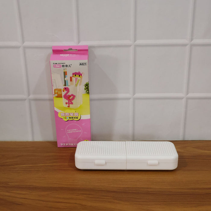 Decorative Pixel Art Style Desk Pen Holder (1 Pc) by Your Brand