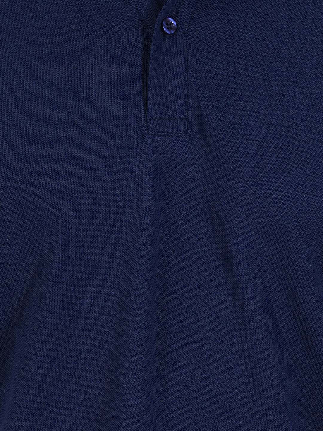 Polo collar Cotton Tshirt for men and women for summer breathable cool soft fine fabric navy blue