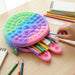 Cute Caterpillar Shape Pop It Silicone Pencil Pouch (1 Pc) by Your Brand