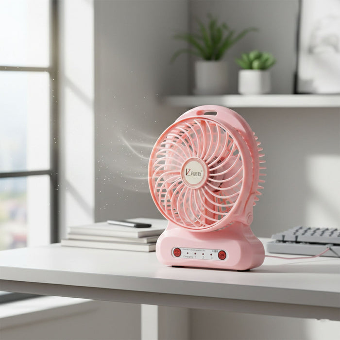 Portable USB Rechargeable Desk Fan (1 Pc) by Your Brand