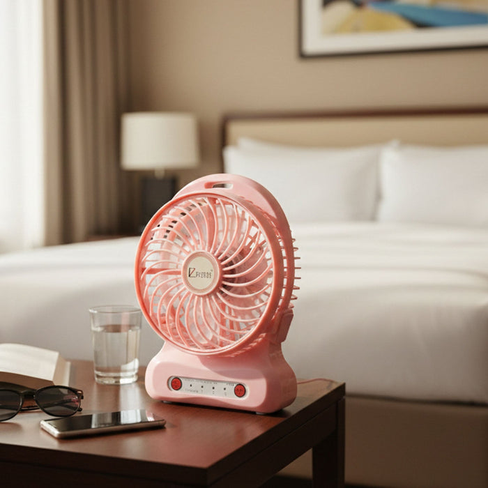 Portable USB Rechargeable Desk Fan (1 Pc) by Your Brand