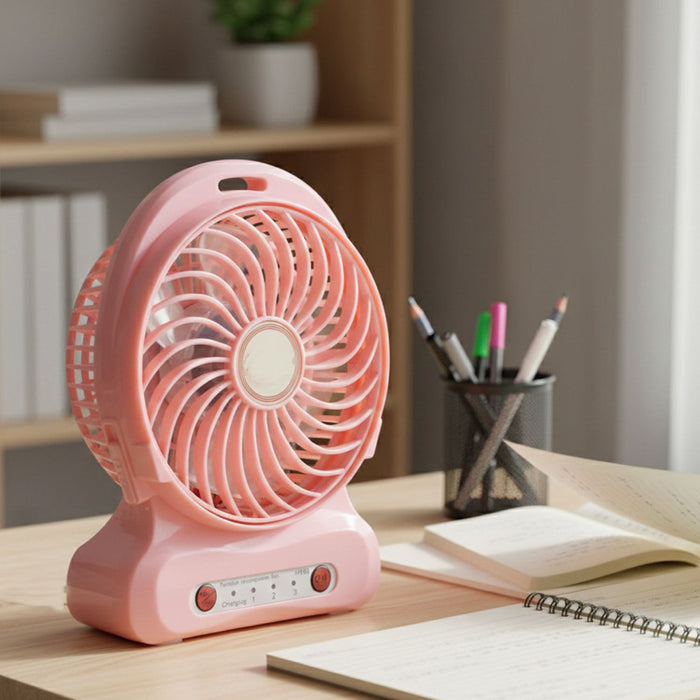 Portable USB Rechargeable Desk Fan (1 Pc) by Your Brand