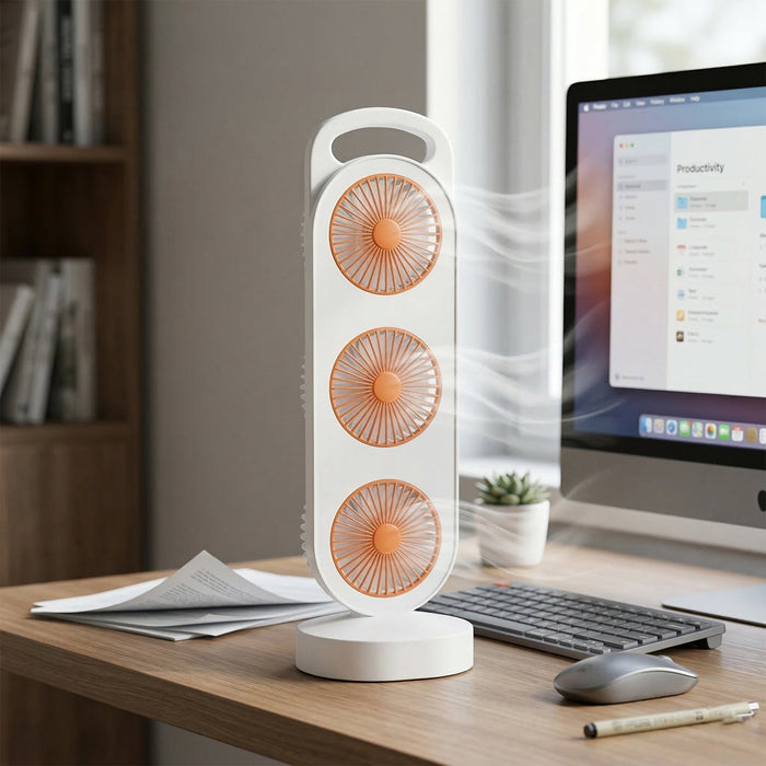 Portable 3 in 1 Design Triple Head Table Fan (1 Pc) by Your Brand