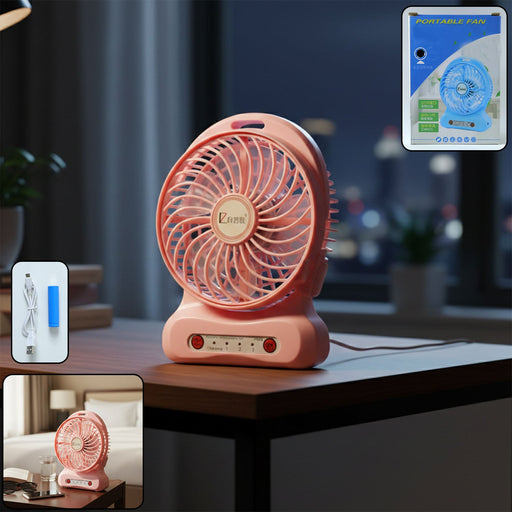 Portable USB Rechargeable Desk Fan (1 Pc) by Your Brand