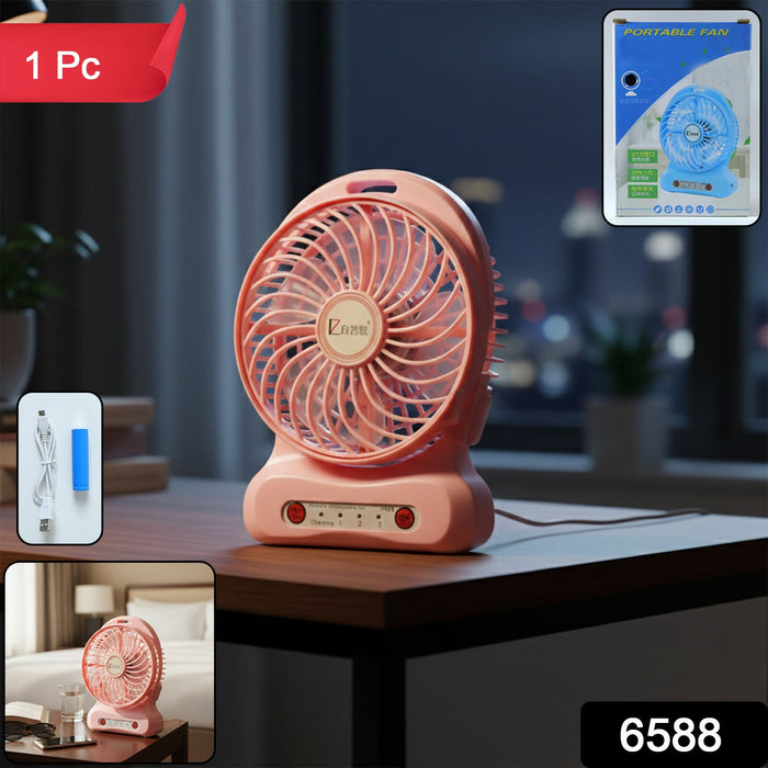 Portable USB Rechargeable Desk Fan (1 Pc) by Your Brand