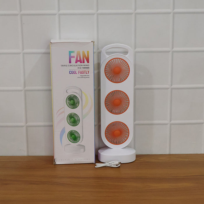 Portable 3 in 1 Design Triple Head Table Fan (1 Pc) by Your Brand