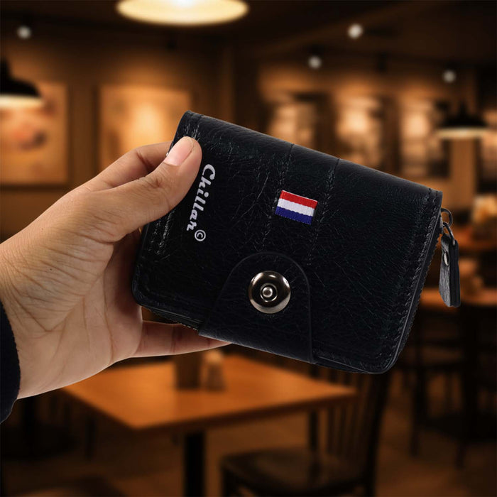 Premium Black Zip-Around Card Holder Wallet (1 Pc) by Your Brand