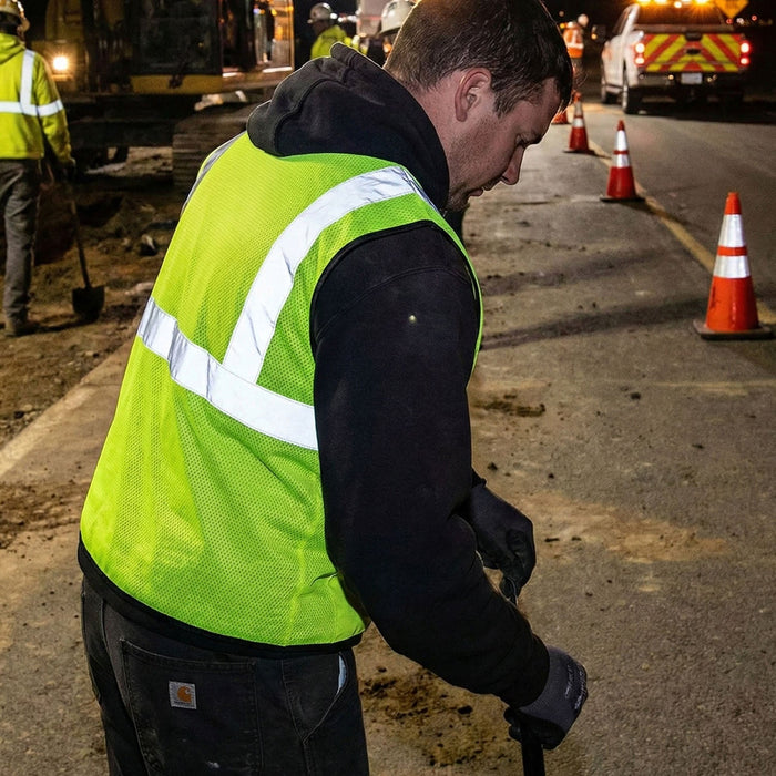 Green Safety Jacket for Construction Protection by Your Brand
