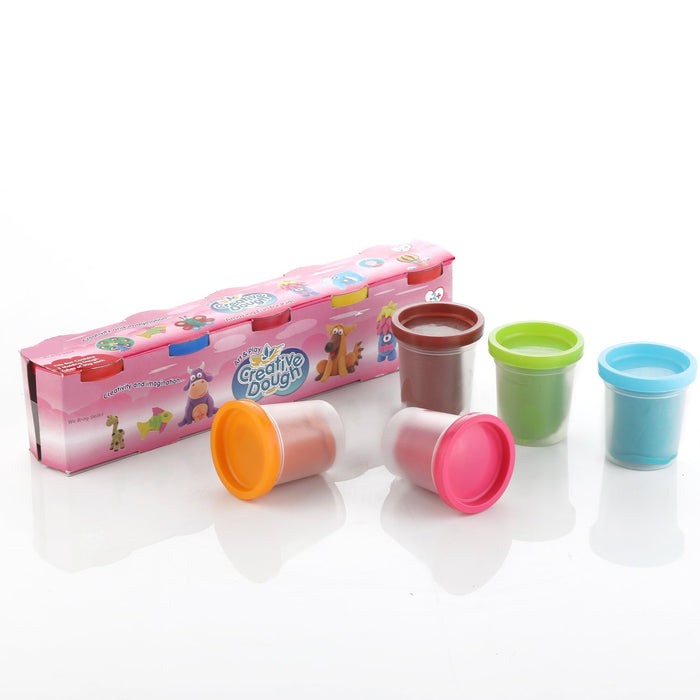 Non-Toxic Creative 100 Dough Clay 5 Different Colors, (Pack of 5 Pcs) by Your Brand