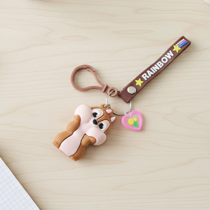 Cute Cartoon Animal Silicone Keychain with “Rainbow” Strap (1 Pc) by Your Brand