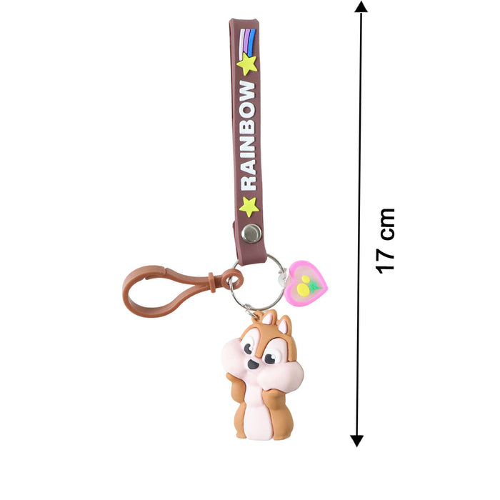 Cute Cartoon Animal Silicone Keychain with “Rainbow” Strap (1 Pc) by Your Brand
