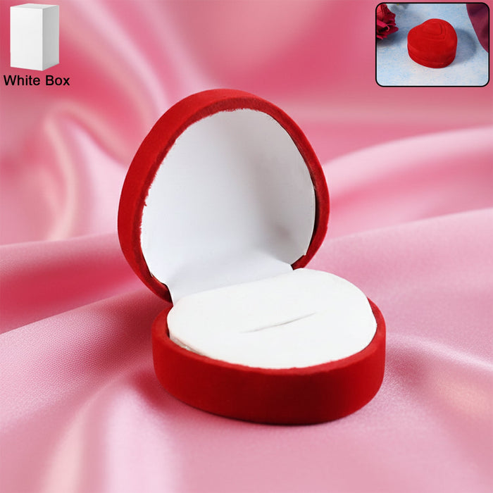 Premium Heart-Shaped Velvet Jewellery Ring Box (1 Pc) by Your Brand