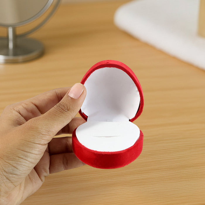 Premium Heart-Shaped Velvet Jewellery Ring Box (1 Pc) by Your Brand