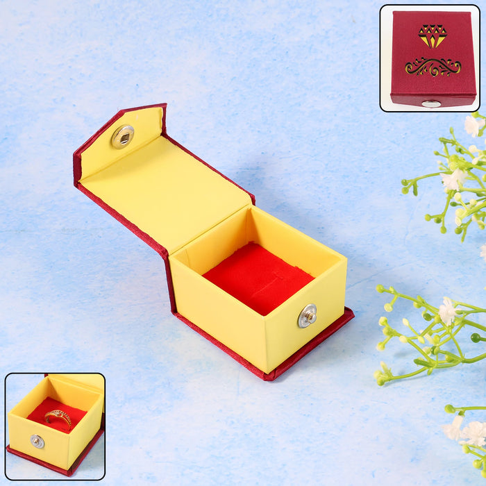 Premium Elegant Ring Gift Box with Soft Velvet Cushion by Your Brand