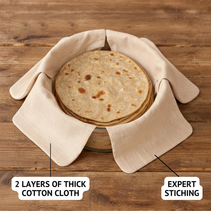 Pure Cotton Roti Mate Cloth, Round roti Cover (51 × 51 Cm, 1 Pc) by Your Brand