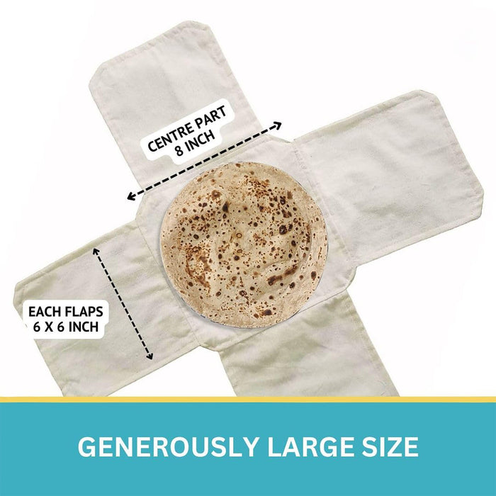 Pure Cotton Roti Mate Cloth, Round roti Cover (51 × 51 Cm, 1 Pc) by Your Brand