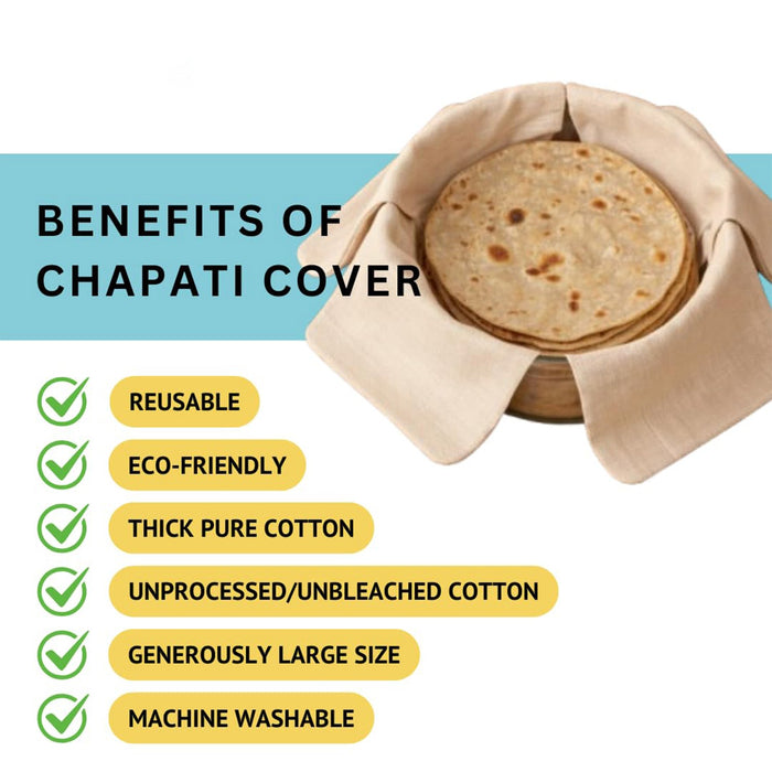 Pure Cotton Roti Mate Cloth, Round roti Cover (51 × 51 Cm, 1 Pc) by Your Brand
