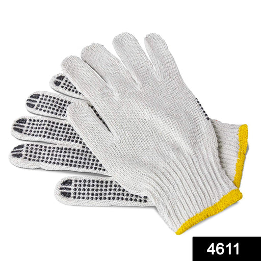 Unisex Knitted / Sewing Cotton Plain Hand Gloves Raw White by Your Brand