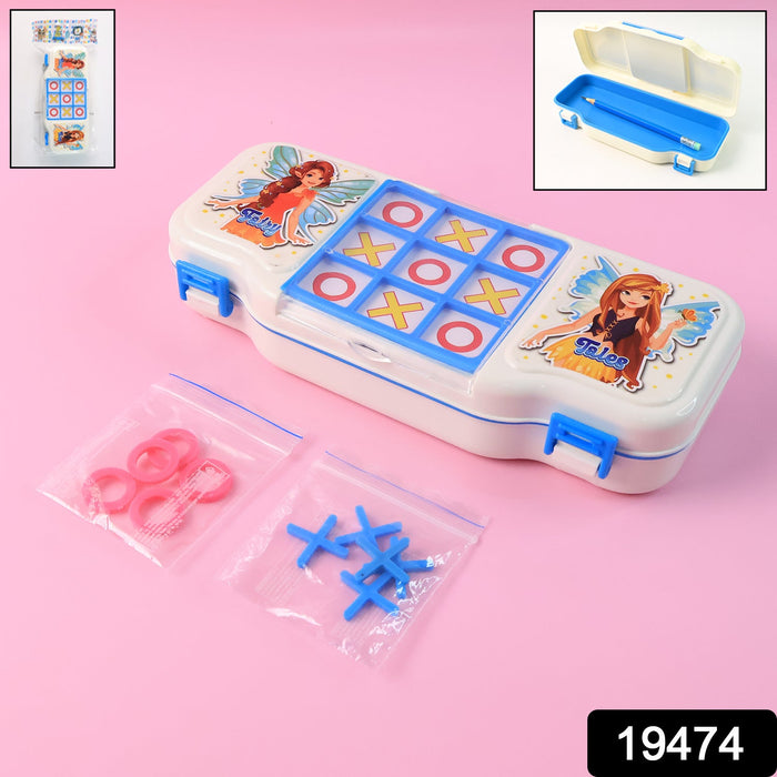 Kids Pencil Box with Built-in Tic Tac Toe Game by Your Brand