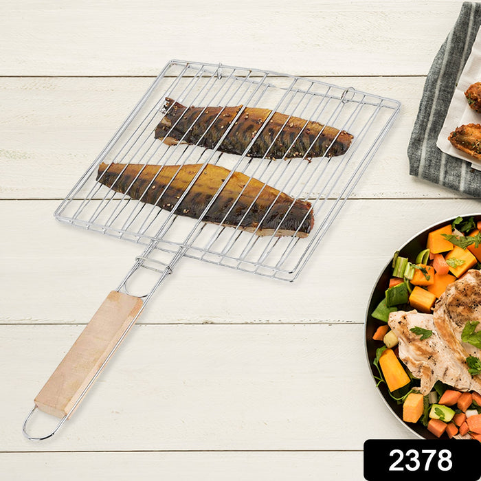 Kitchen Square Roaster Grill Barbecue Grill with Wooden Handle by Your Brand