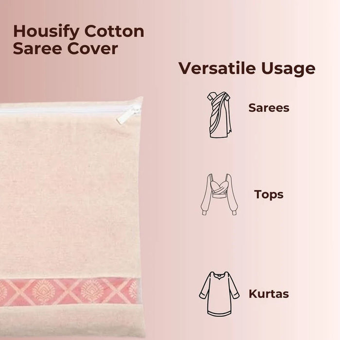 Zip Closure Saree Storage Bag (14.5x16.5 cm, Pack of 6) by Your Brand