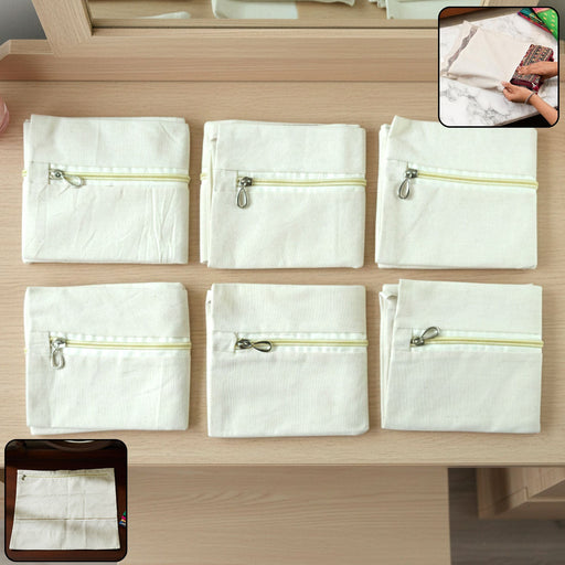 Zip Closure Saree Storage Bag (14.5x16.5 cm, Pack of 6) by Your Brand
