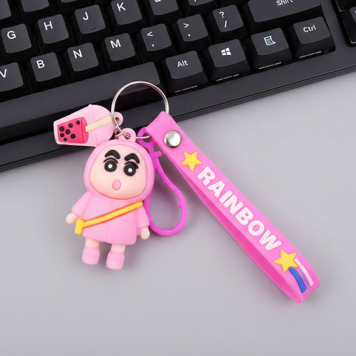 Cute Cartoon Character Rainbow Strap Keychain (1 Pc) by Your Brand