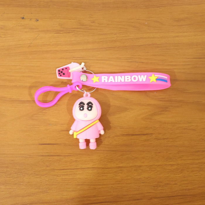 Cute Cartoon Character Rainbow Strap Keychain (1 Pc) by Your Brand