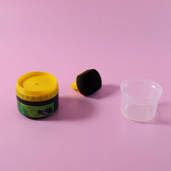 Black Shoe Polish Cream with Built-in Sponge Applicator (60 ML Approx)