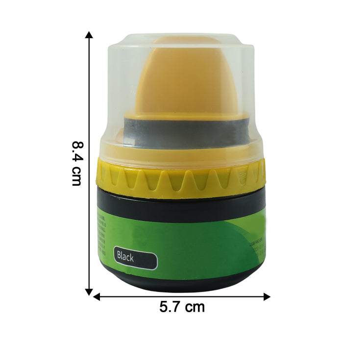Black Shoe Polish Cream with Built-in Sponge Applicator (60 ML Approx)
