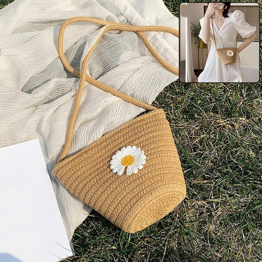 Stylish Jute Crossbody Sling Bag (1 Pc, 17x23 Cm) by Your Brand