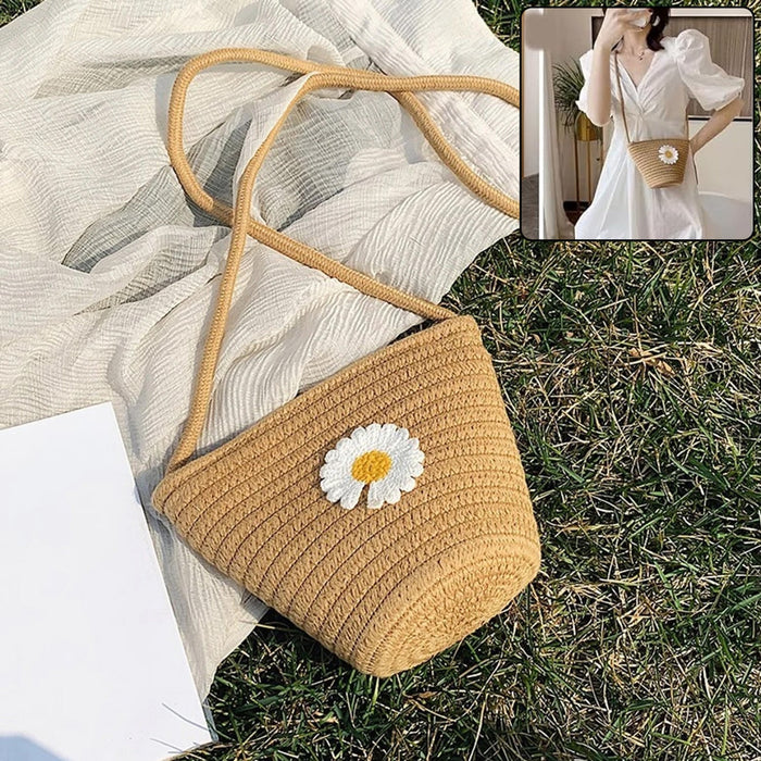 Stylish Jute Crossbody Sling Bag (1 Pc, 17x23 Cm) by Your Brand