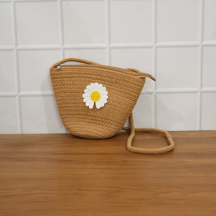 Stylish Jute Crossbody Sling Bag (1 Pc, 17x23 Cm) by Your Brand