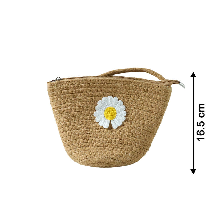 Stylish Jute Crossbody Sling Bag (1 Pc, 17x23 Cm) by Your Brand