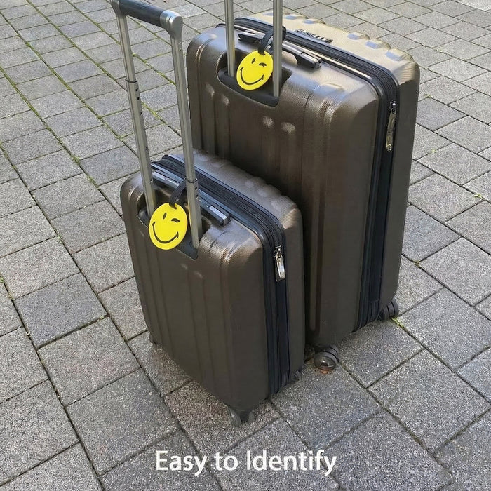 Cute Smiley Face Round Travel Identification Luggage Bag Tag (1 Pc) by Your Brand