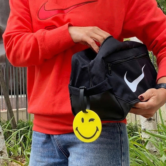 Cute Smiley Face Round Travel Identification Luggage Bag Tag (1 Pc) by Your Brand