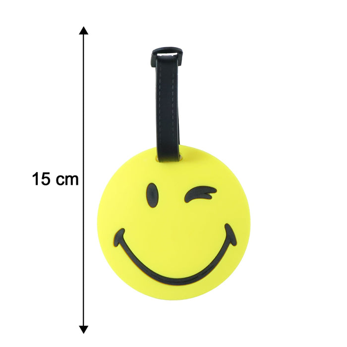 Cute Smiley Face Round Travel Identification Luggage Bag Tag (1 Pc) by Your Brand