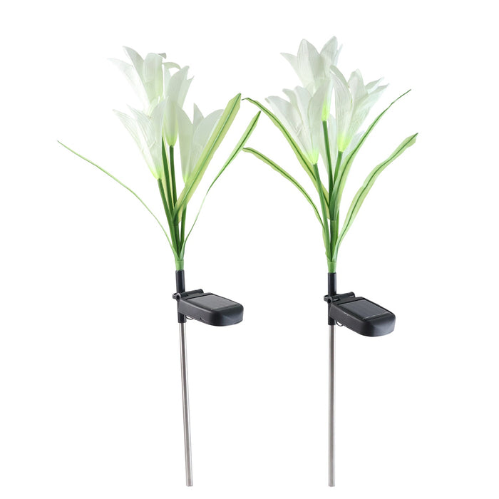 Solar Garden Flower Lights - (2Pc Set) by Your Brand