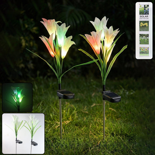 Solar Garden Flower Lights - (2Pc Set) by Your Brand