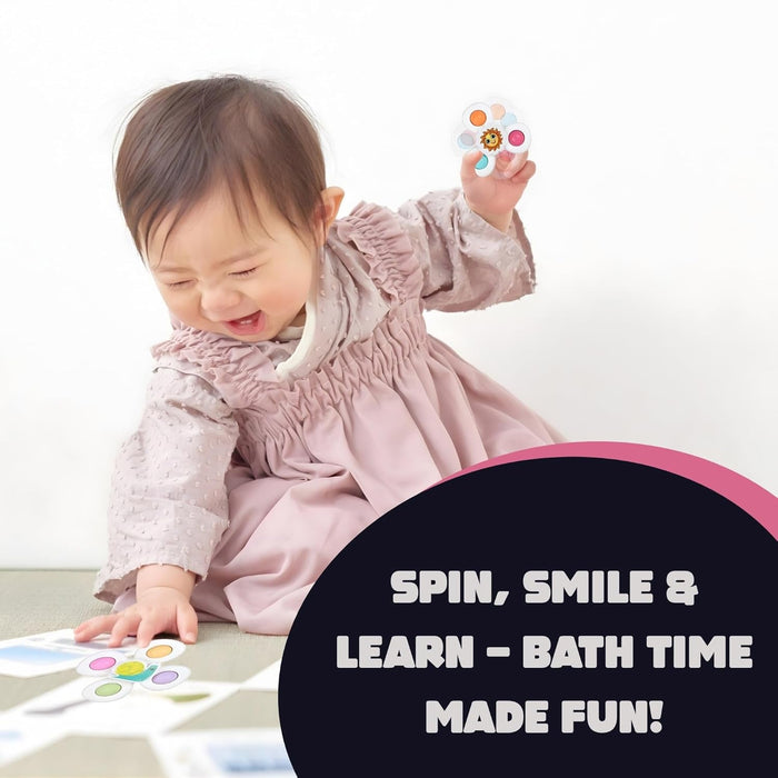 White Baby Spinner Toy Set – Sensory Suction Spin Toys (3 Pc Set) by Your Brand