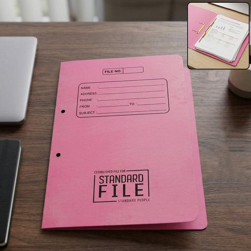 Premium Spring File Folder 35x25 cm, Office Document Holder with Metal Clip by Your Brand