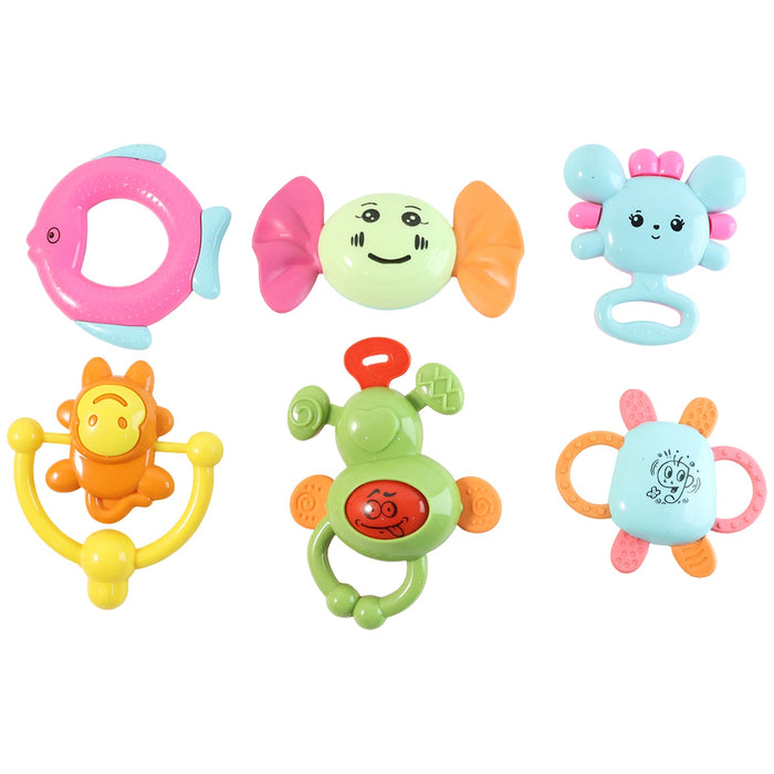 Play Cart Tiny Joys Rattle Toy Set – 6-in-1 Baby Rattles by Your Brand