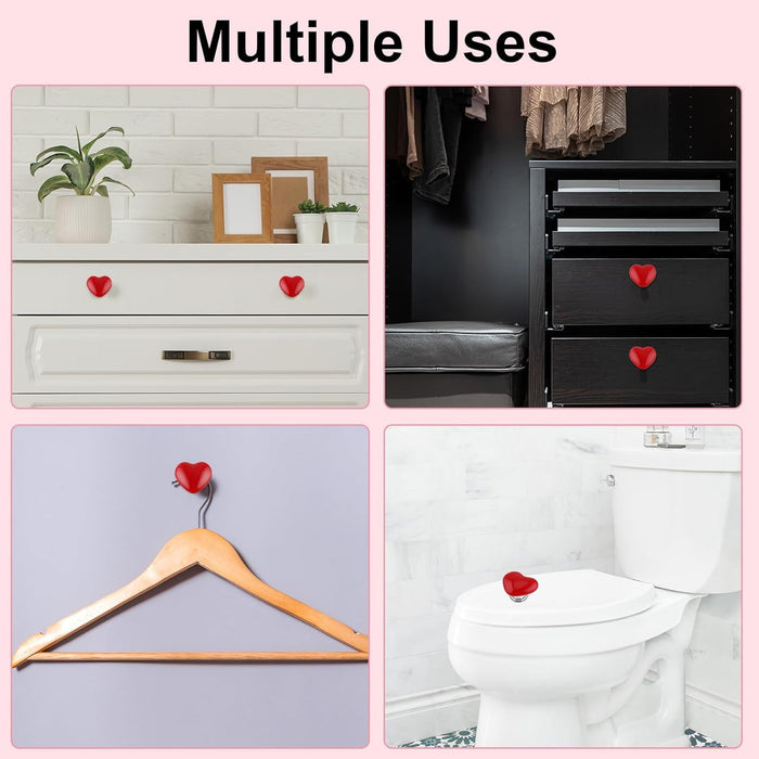 Heart-shaped Knob Pulls Toilet Press Button (4 Pc) by Your Brand