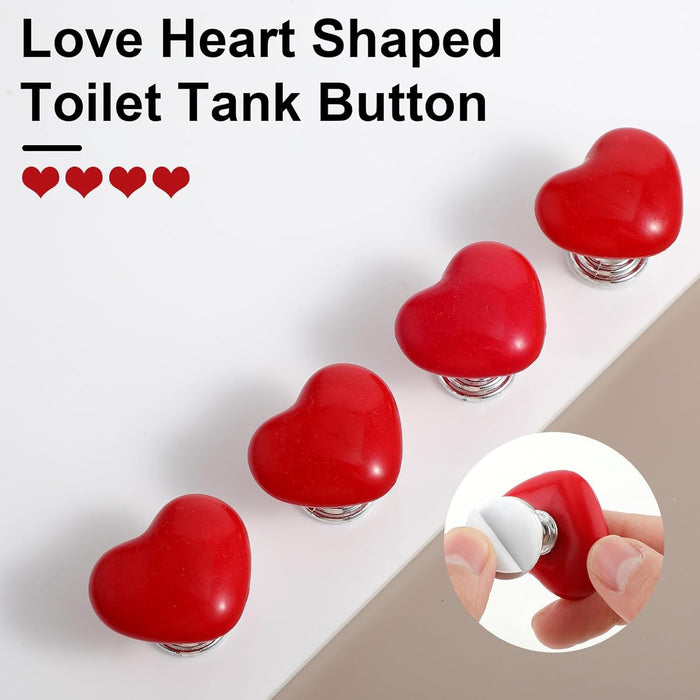 Heart-shaped Knob Pulls Toilet Press Button (4 Pc) by Your Brand