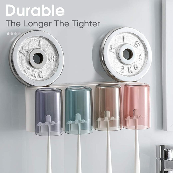 Wall mount toothbrush organizer