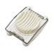 Plastic egg slicer featuring stainless steel wires for accurate cuts