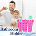 Wall-mounted toothbrush and toothpaste organizer for easy access