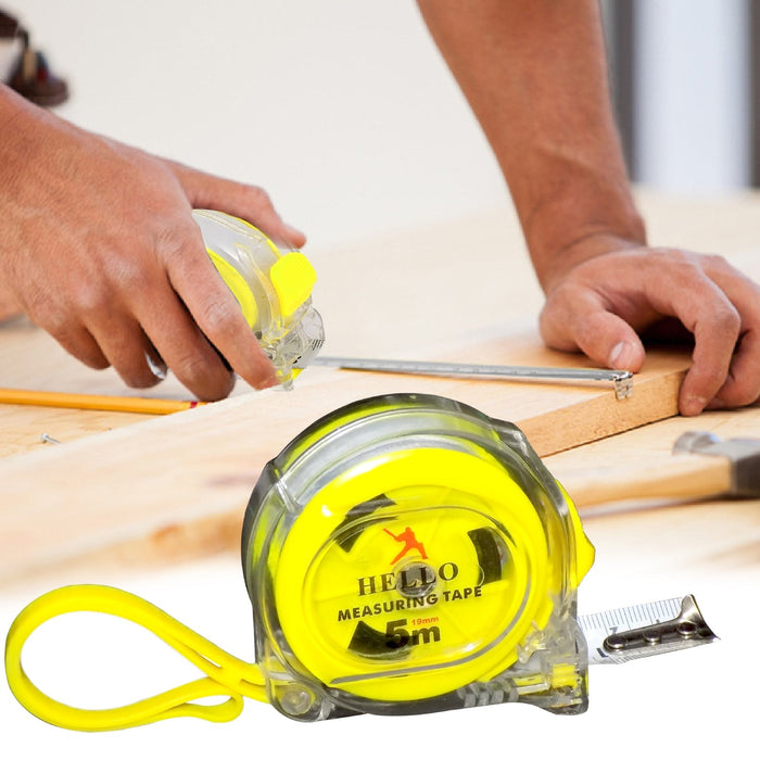 Professional Measuring Tape- 5 Meter Yellow & Orange Colour (1 Pc) by Your Brand
