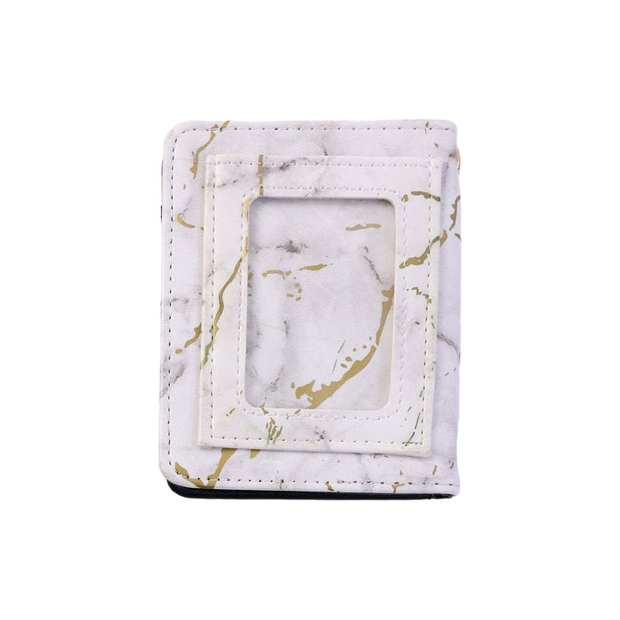 Compact Marble Finish Snap Button Card Holder Wallet (1 Pc) by Your Brand